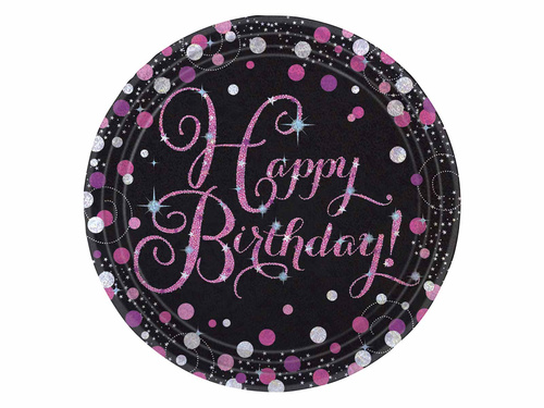 Talerzyki papierowe na urodziny - 23 cm - 8 szt.