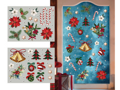 Dekoracja elektrostatyczna Poinsecja na Boże Narodzenie