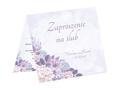 Zaproszenie personalizowane na ślub z kopertą lawendowe - 6 szt.