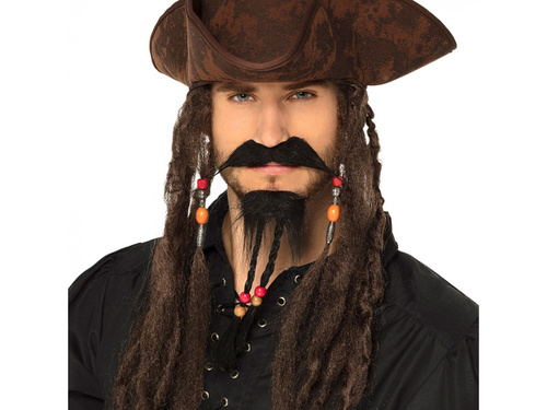 Wąsy i bródka Kapitan Jack Sparrow - 1 szt.