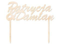 Topper na tort personalizowany na wesele - 15 cm