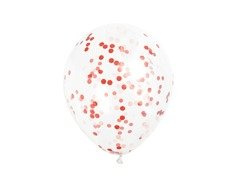 Balony przezroczyste z konfetti w środku - 30 cm - 6 szt.