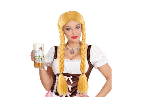 Blond peruka bawarka z warkoczami