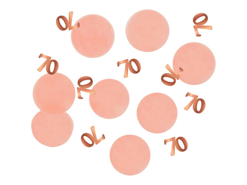 Konfetti urodzinowe na siedemdziesiątkę różowe złoto - 25 g