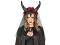 Opaska z welonem i rogami diablicy - 1 szt.