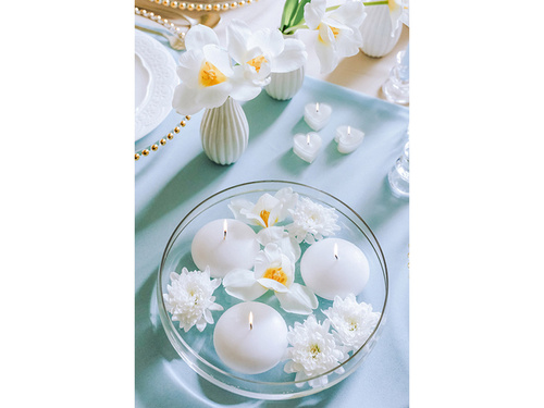 Świece pływające białe - 80 mm - 4 szt.