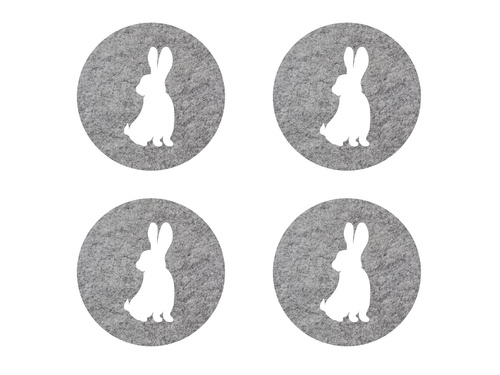 Podstawka pod kubek - Zajączek - 10 cm - 4 szt.