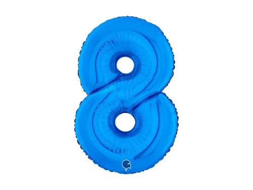 Balon foliowy cyfra 8 niebieski - 26" - 1 szt.