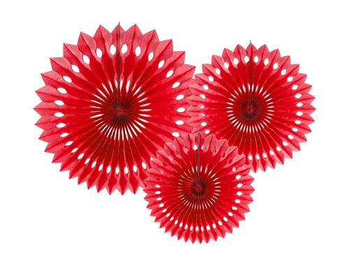 Rozetki wiszące czerwone - 3 szt.