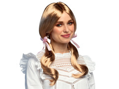 Peruka blond z kucykami i wstążkami