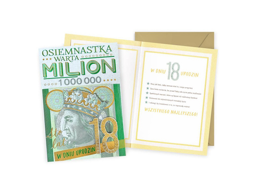 Kartka na osiemnaste urodziny - 16.6 x 11.7 cm - 1 szt.