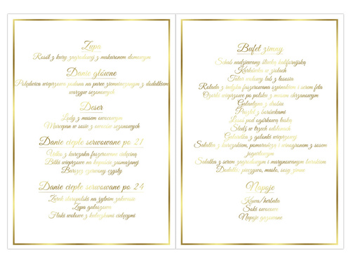 Weselne menu - 4 szt.