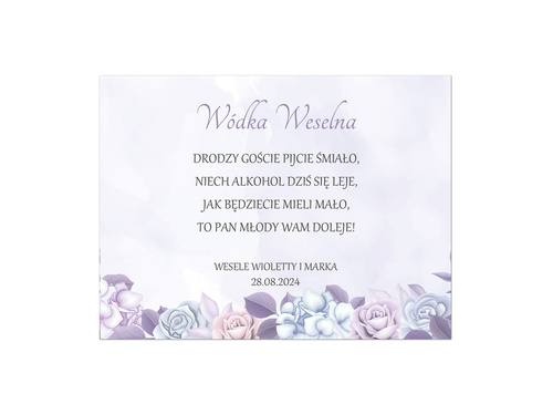 Etykiety personalizowane na butelkę z Wódką Weselną - 9 szt.