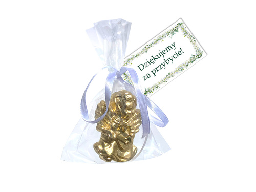 Aniołki gipsowe złote z podziękowaniem - 1 szt.