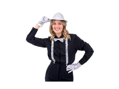 Mucha cekinowa srebrna - 7 x 12 cm - 1 szt.