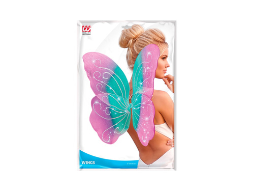 Turkusowo-fioletowo-różowe skrzydła motyla 85×50 cm