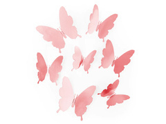 Naklejki motylki różowe złoto - 12 szt.