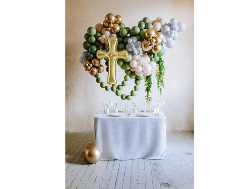 Balon foliowy Krzyż złoty - 63 x 91 cm - 1 szt.