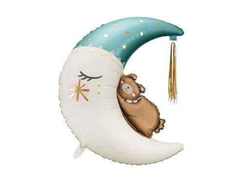 Balon foliowy Miś na księżycu - 71 x 86 cm - 1 szt.
