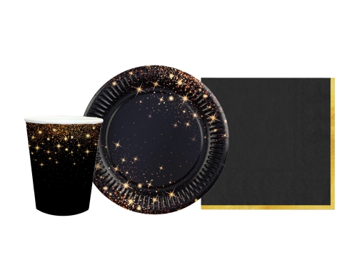 Zestaw kubeczki, serwetki i talerzyki papierowe Sparkling - 34 szt.