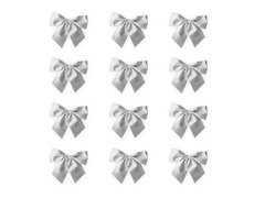 Kokardy srebrne - 5 x 5,5 cm - 12 szt.