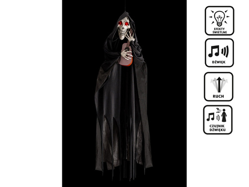 Dekoracja wisząca Szkielet z gitarą - 120 cm - 1 szt.