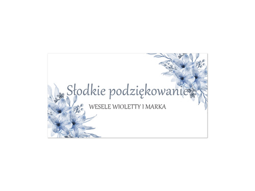 Naklejki personalizowane na pudełka na ciasto z kwiatami - 30 szt.