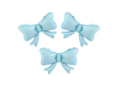 Balon foliowy Kokardka niebieska -  55 x 42 cm - 3 szt.