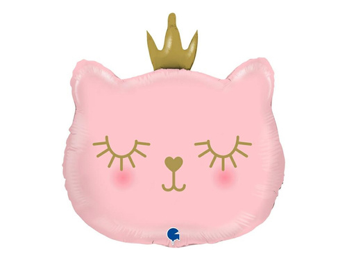 Balon foliowy Kocia księżniczka - różowy - 49x52 cm - 1 szt.