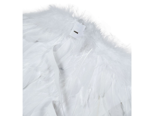 Świecące skrzydła anioła białe z piórami - 1 szt.