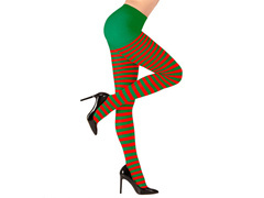 Rajstopy elfa czerwono-zielone