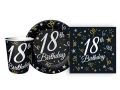 Zestaw kubeczki + serwetki + talerzyki papierowe na 18ste urodziny 44 szt.