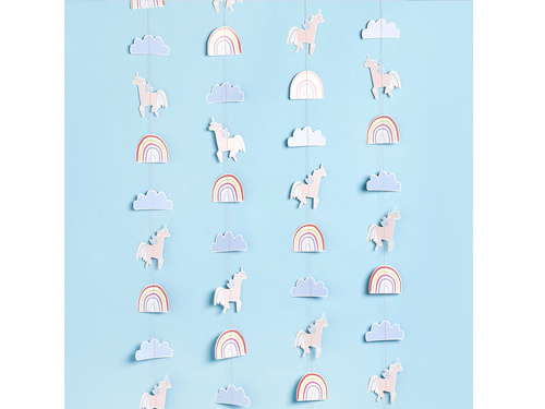 Dekoracja wisząca Jednorożec - 8.5cm x 5 m - 1 szt.