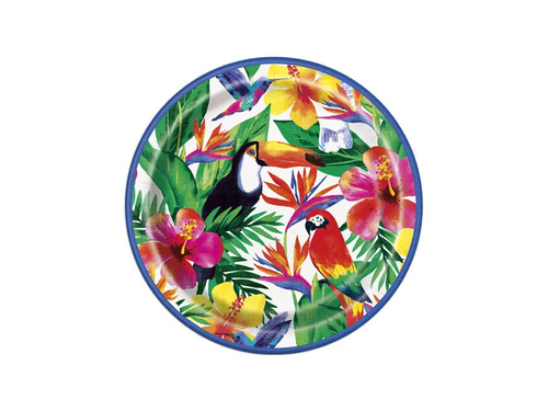 Talerzyki papierowe Tropikalna Wyspa - 23 cm - 8 szt.