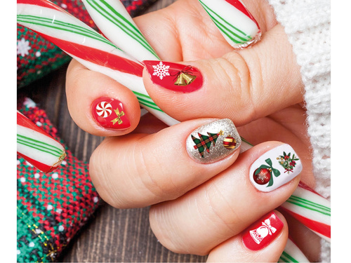 Świąteczne naklejki na paznokcie - 1 op.