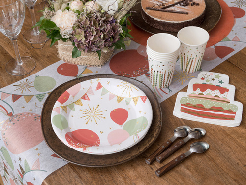 Bieżnik urodzinowy Sparkling - 28 cm x 3 m - 1 szt.