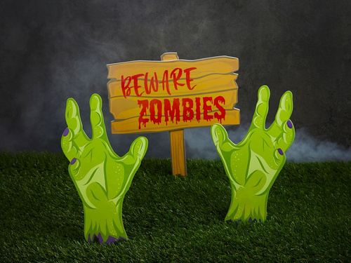 Dekoracja zewnętrzna Zombie - 30cm x 25cm - 1 szt.