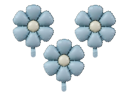 Balony foliowe Kwiaty błękitne - 50 cm - 3 szt.
