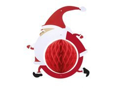 Dekoracja wisząca Święty Mikołaj z rozetką - 35 cm - 1 szt.