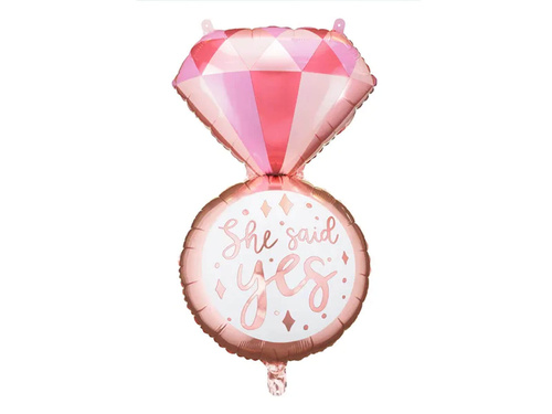 Balon foliowy Pierścionek She said yes - 41 x 72 cm - 1 szt.