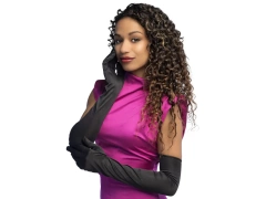 Rękawiczki karnawałowe czarne - 60 cm