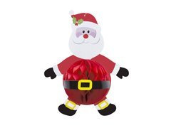 Dekoracja wisząca Święty Mikołaj z rozetką - 36 cm - 1 szt.