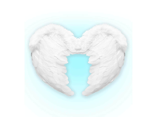 Skrzydła anioła z białymi piórami i futerkiem - 37 x 50 cm - 1 szt.