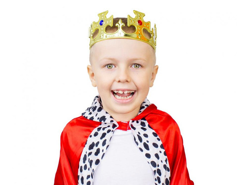 Korona Króla z klejnotami regulowana - złota - 1 szt.