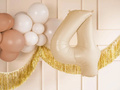 Balon foliowy cyfra 4 beżowa - 72 cm - 1 szt.
