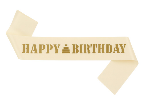 Szarfa urodzinowa Happy Birthday różowe złoto - 1 szt.