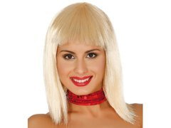Peruka blond gładka z grzywką - 1 szt.