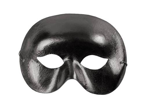 Maska karnawałowa wenecka metaliczna czarna - 1 szt.