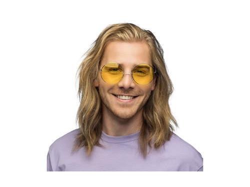 Okulary imprezowe hippie XL żółte