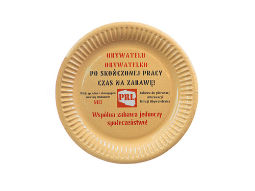 Zestaw obrus + talerzyki + sewetki + talerzyki papierowe PRL - 37 szt.